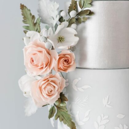 Meadow Breeze Side Elements Cake Icing Stencil